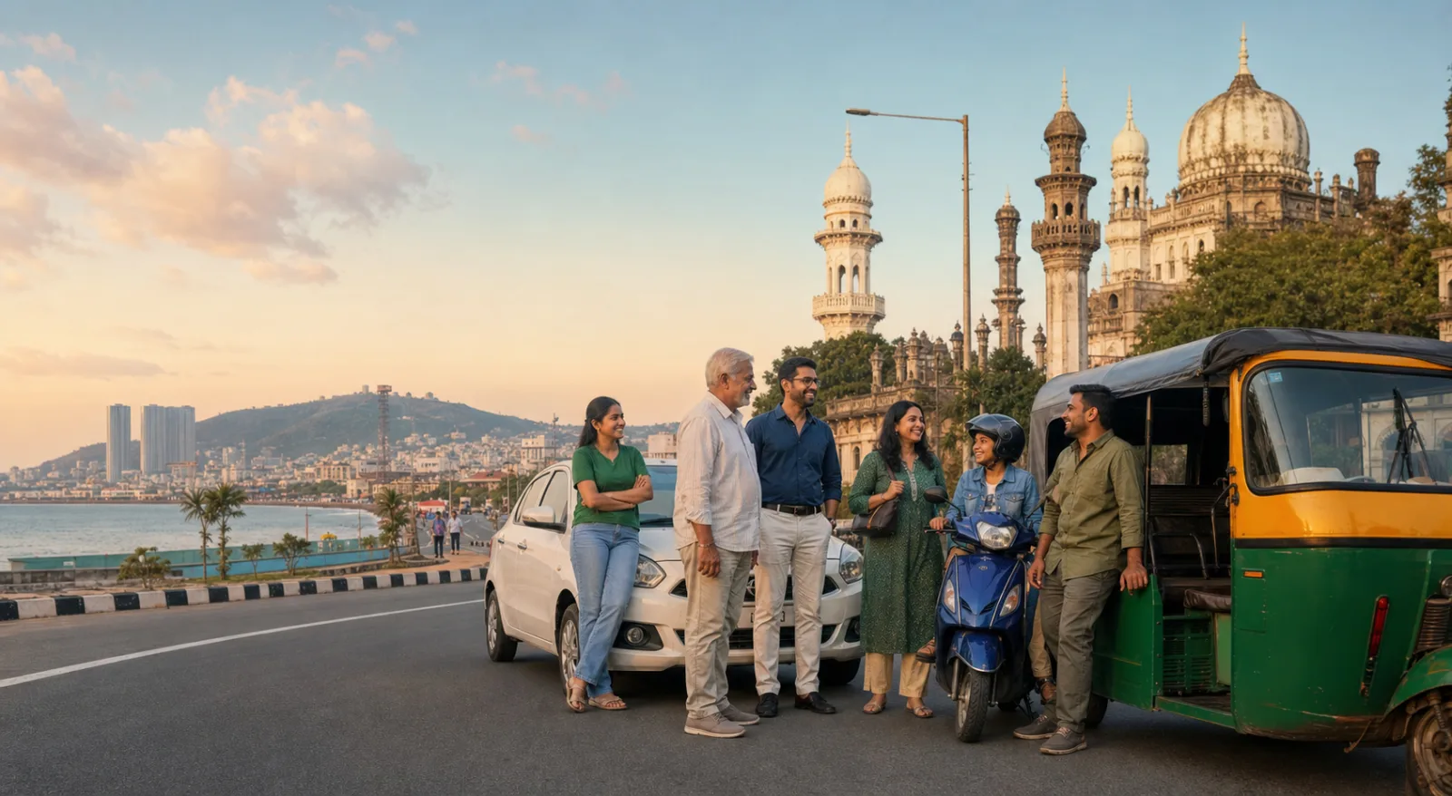Indian commuters with city mobility options